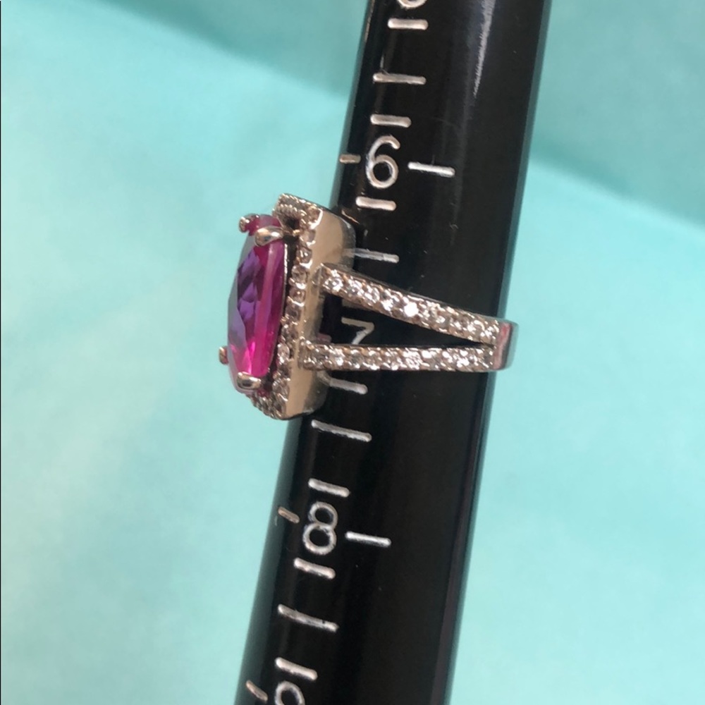 Pink 925 Statement Cocktail Ring - image 3